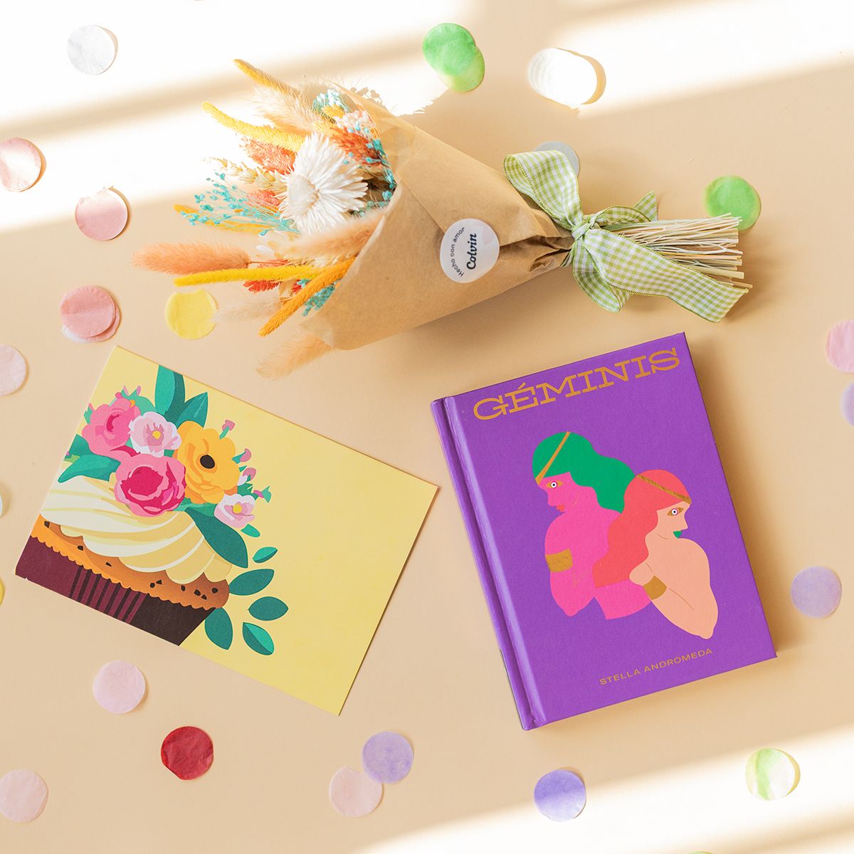 Pack Géminis: Libro Horóscopo con Mini Ramo y Tarjeta 