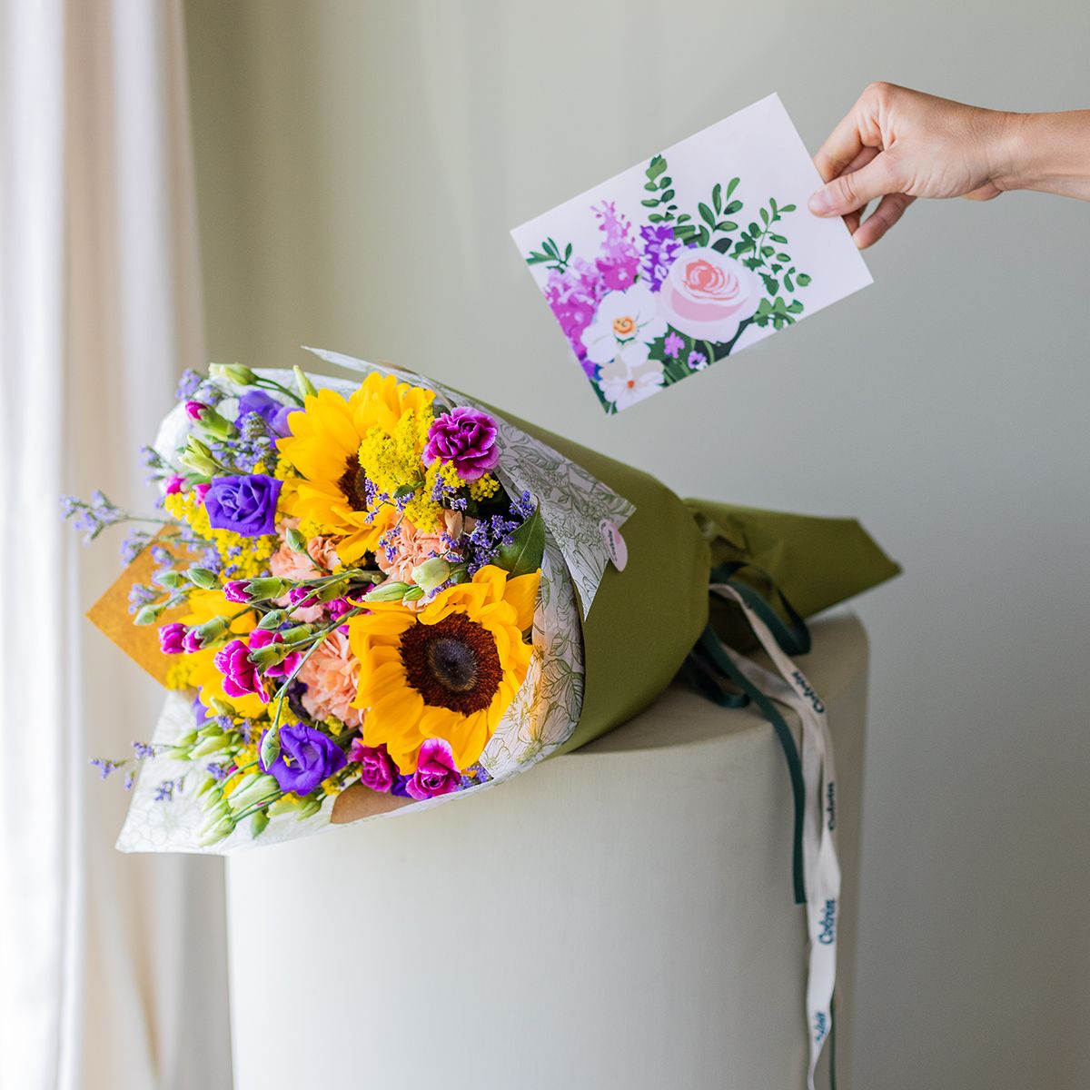 Pack Girasoles: Girasoles con Envoltorio y Tarjeta