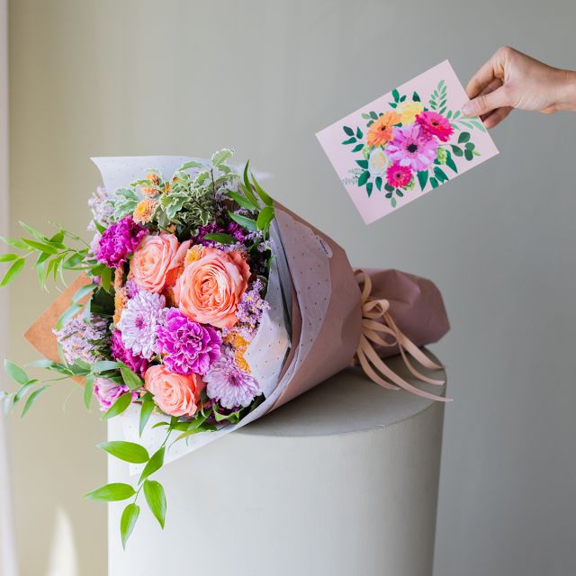 Pack Verano: Flores, envoltorio y tarjeta